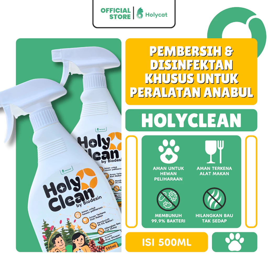 Holycatlabs pembersih kandang disinfectan anjing kucing aman dijilat holyclean