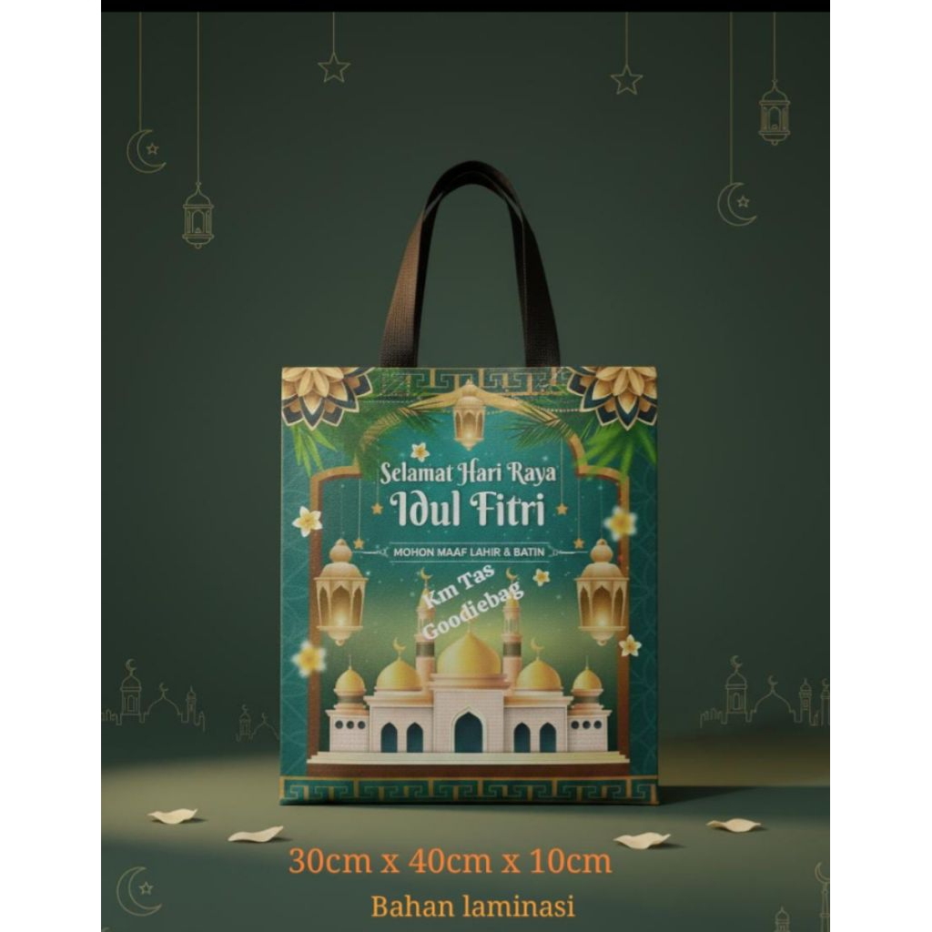 goodiebag Tas hampers idul fitri/tas souvenir lebaran LAMINASI uk.30x40 isi 12pcs