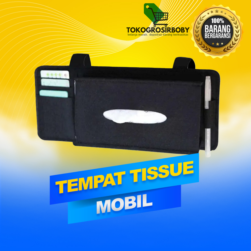 Tempat Tisu Mobil Model Gantung Sun Visor Tissue Box with Card Holder