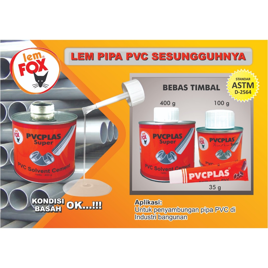 Jual Lem Pipa PVC 100 gr PVCPLAS | Shopee Indonesia
