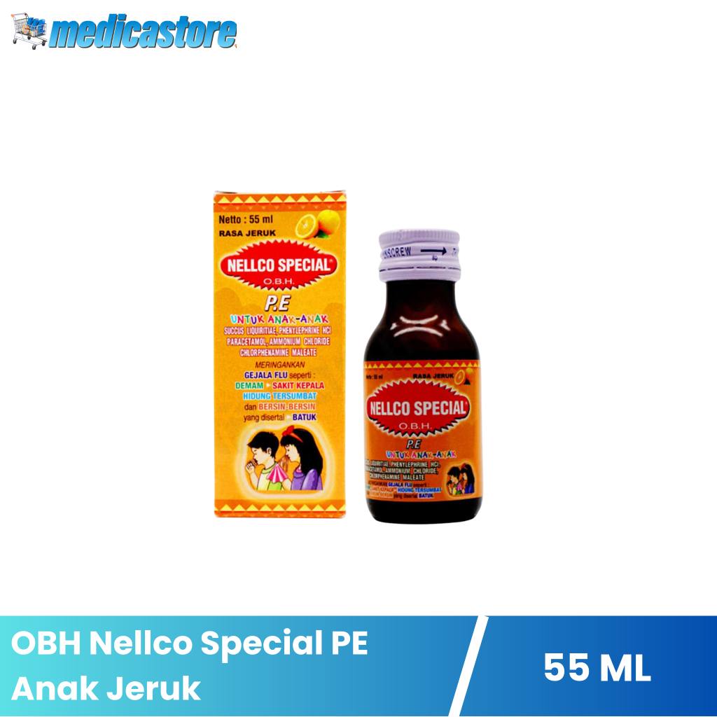 Jual OBH NELLCO Special PE Anak 55ml Obat Sirup Flu Batuk Berdahak ...