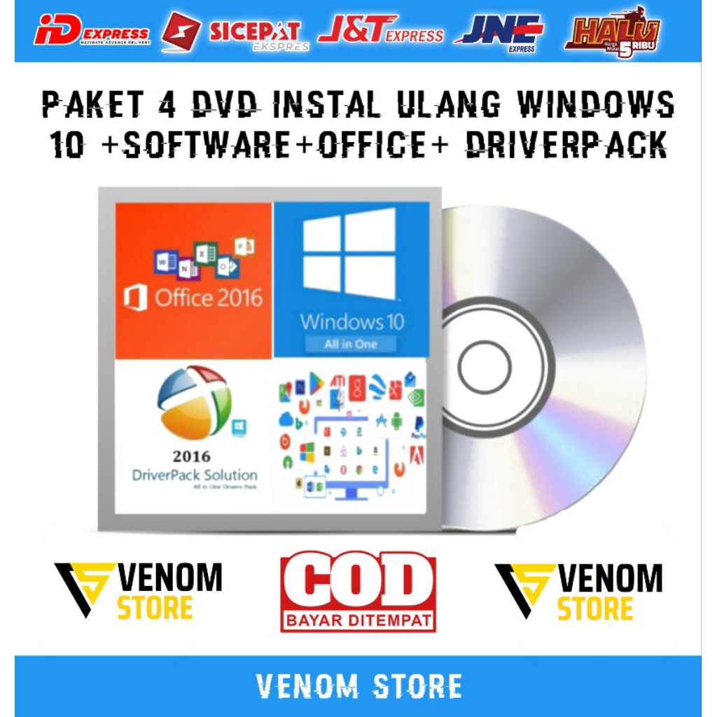 Jual DVD bootable/install windows 10 al in one paket aplikasi dan ...
