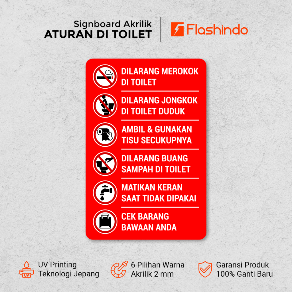 Jual Sign Board / Sign Papan Tulisan Akrilik Informasi Aturan ...