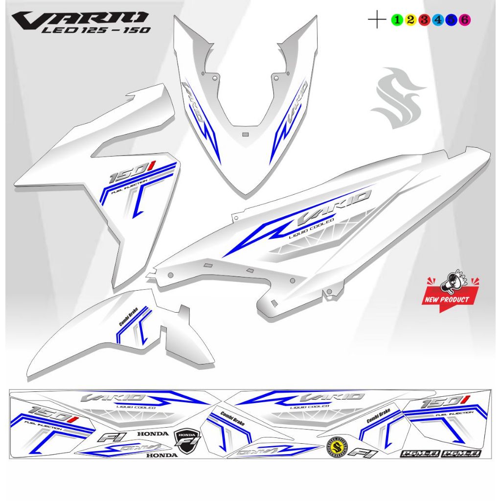 Jual STICKER VARIASI STRIPING MOTOR VARIO LED 125 FI / 150 FI OLD ...