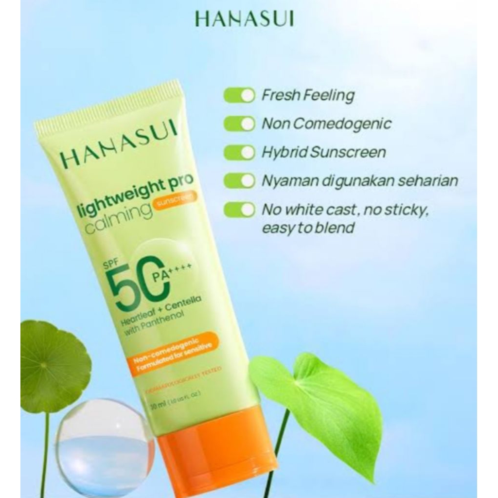 Jual HANASUI lightweight pro CALMING sunscreen SPF 50 (30ml) | Shopee ...