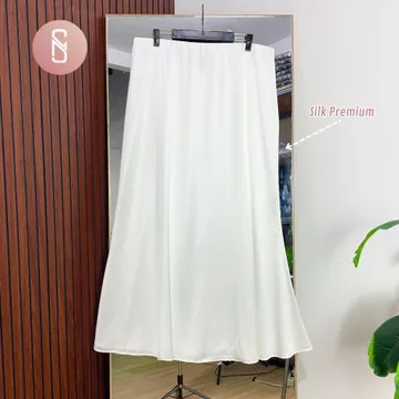 Neema Myshawl Rok Satin Rok Jumbo Big Size Bahan Silk Lembut Model Panjang Wanita Bawahan Maxi