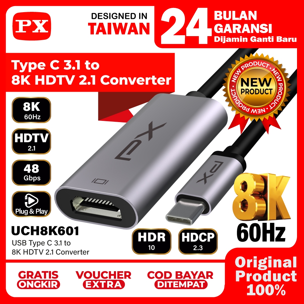 Jual USB Hub Type C 3.1 Converter Adapter 8K to HDTV 2.1 HDR HDCP 2.3 ...