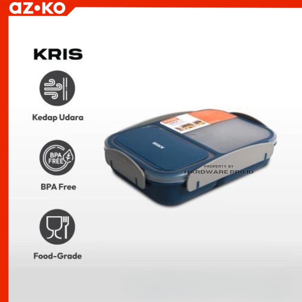 Jual Kris 1.1 Ltr Kotak Makan Dengan Sendok & Garpu - Biru Muda By Azko ...