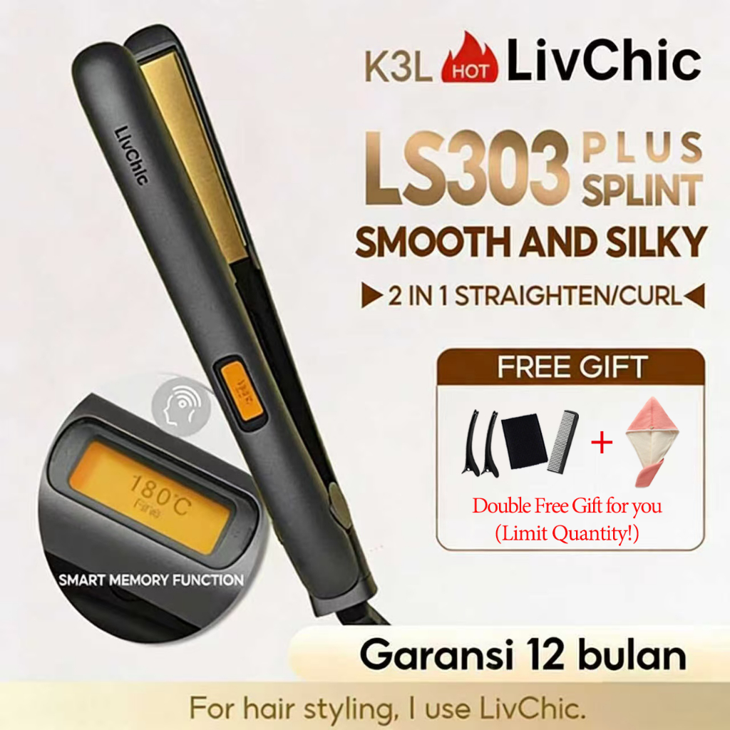 Jual LivChic 2IN1 Catok Rambut untuk Meluruskan dan Keriting LS303 ...