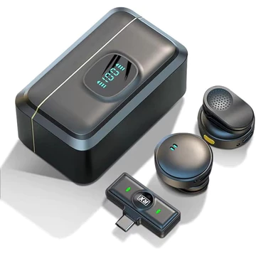 ARSEN3.5mm Mikrofon Nirkabel Lavalier Mic Portabel Audio Video Pembuatan Rekaman Wireless
