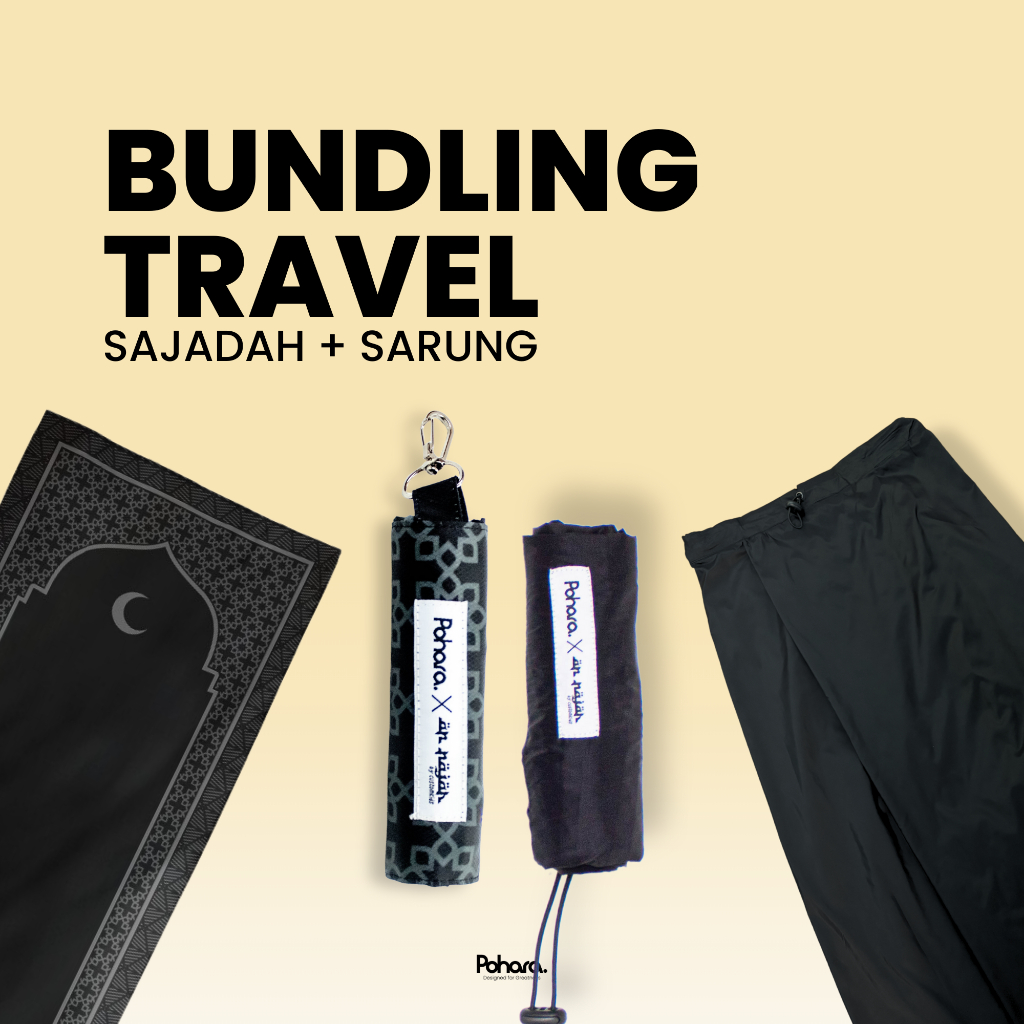 Pohara x An Najah Bundling Travel Sajadah Motif  + Sarung Praktis Anti Ribet