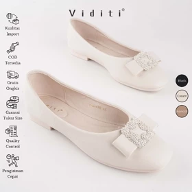 Viditi Dhiya Flat Shoes Sepatu Import Wanita Kerja Kuliah Kantor Lepes