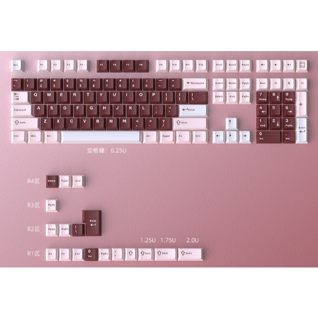Jual Keycaps PBT Double Shot Pink Maroon White Cherry Profile | Shopee ...