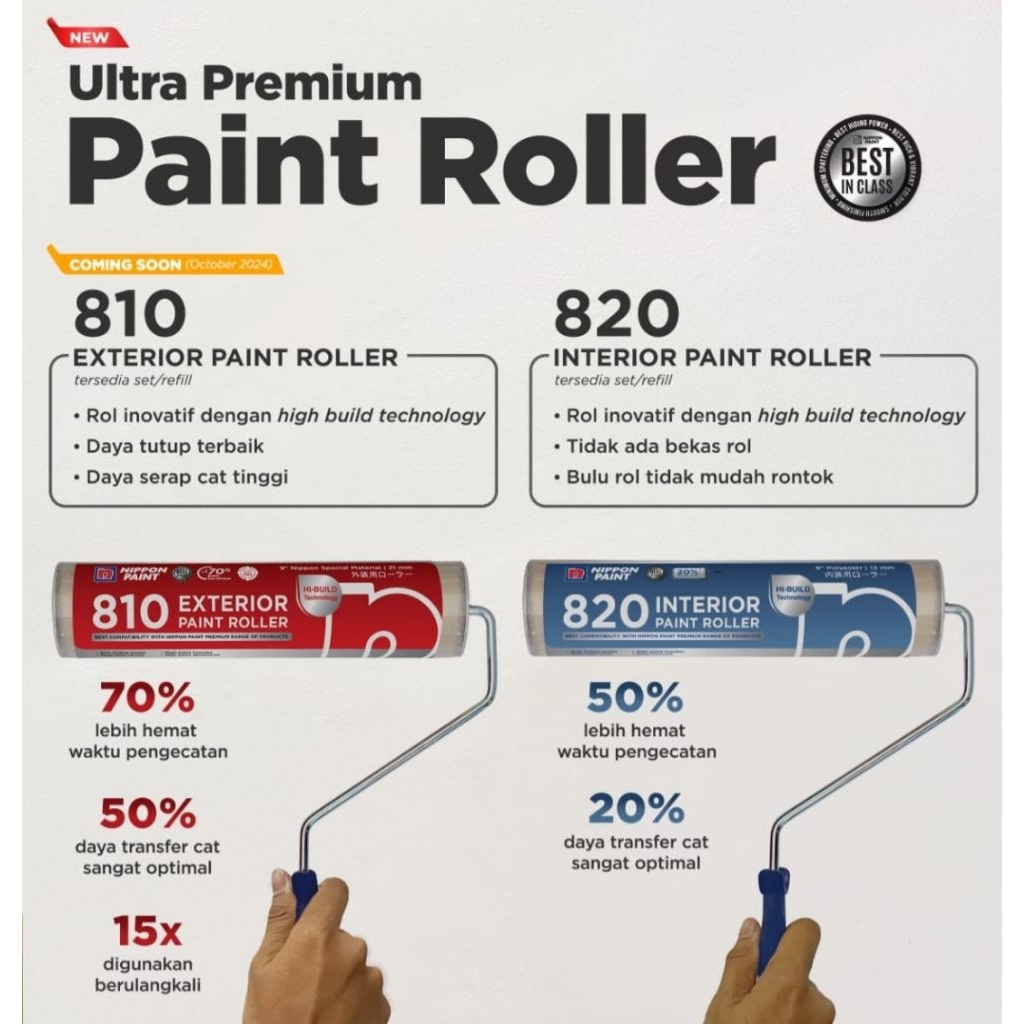 Jual 810 Exterior Premium Roller 9 inch / roll rol kuas besar Nippon ...