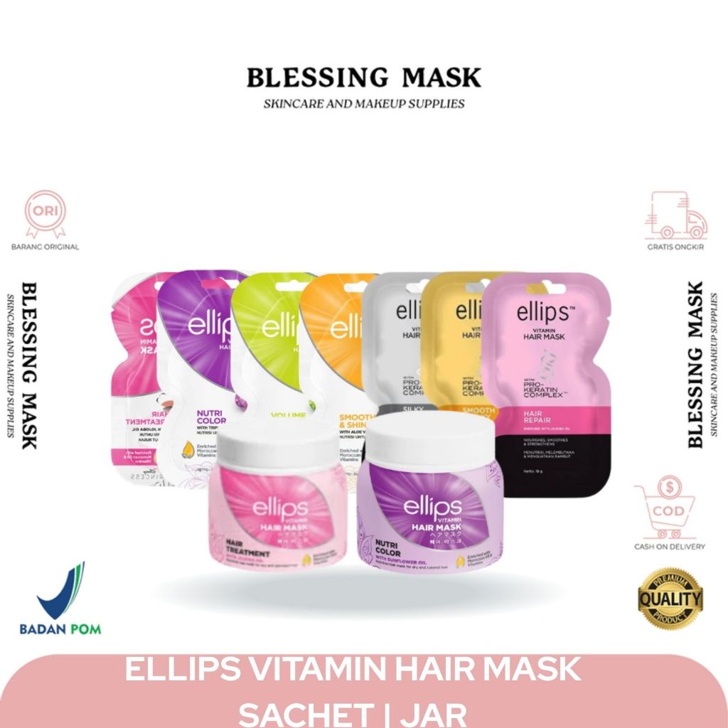 Jual Ellips Hair Mask Hairmask Nutrisi Masker Vitamin Rambut - 20gr ...