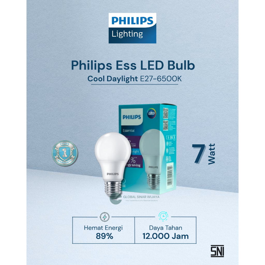 Jual Philips Ess LED Bulb 7W E27 230V 1CT/12 APRCool Daylight (6500k ...