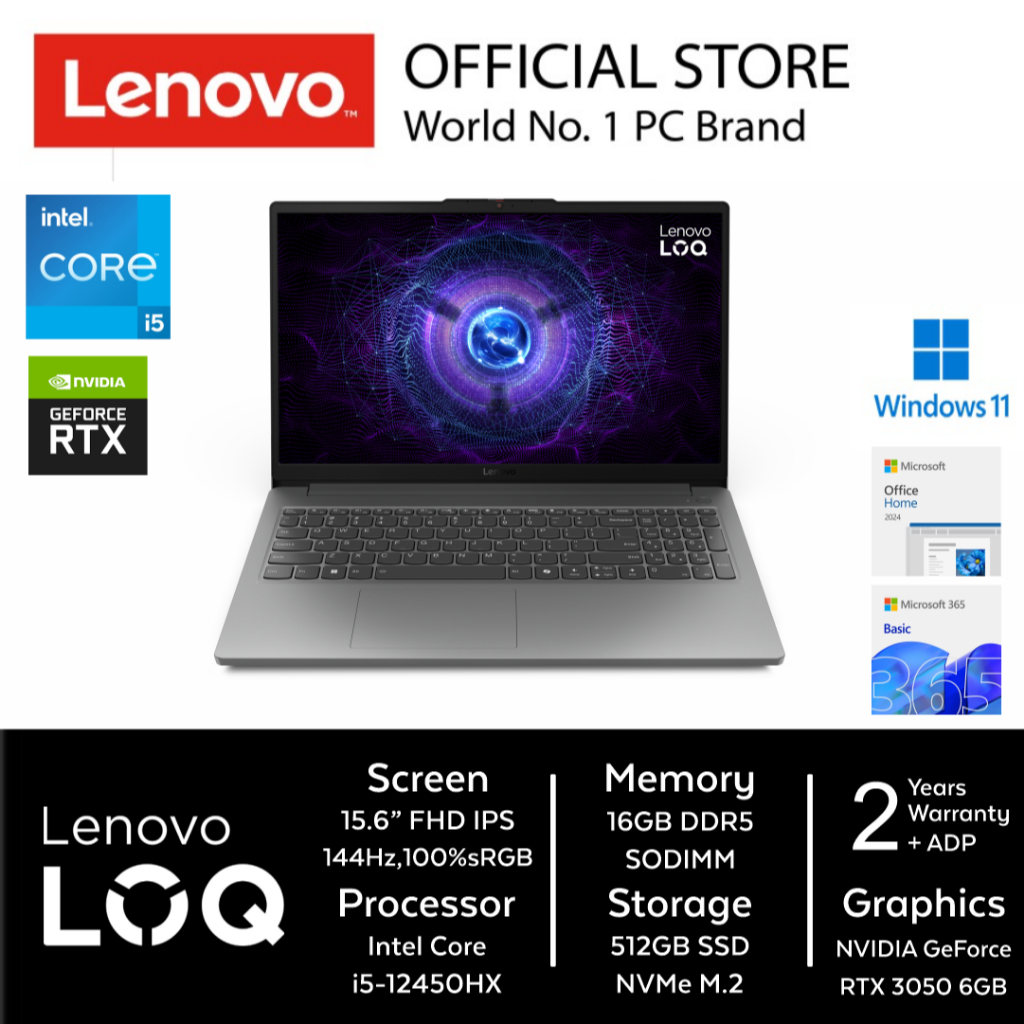 Jual Lenovo LOQ Essential 15IAX9E EHID Intel Core i5-12450HX 16GB 512GB ...