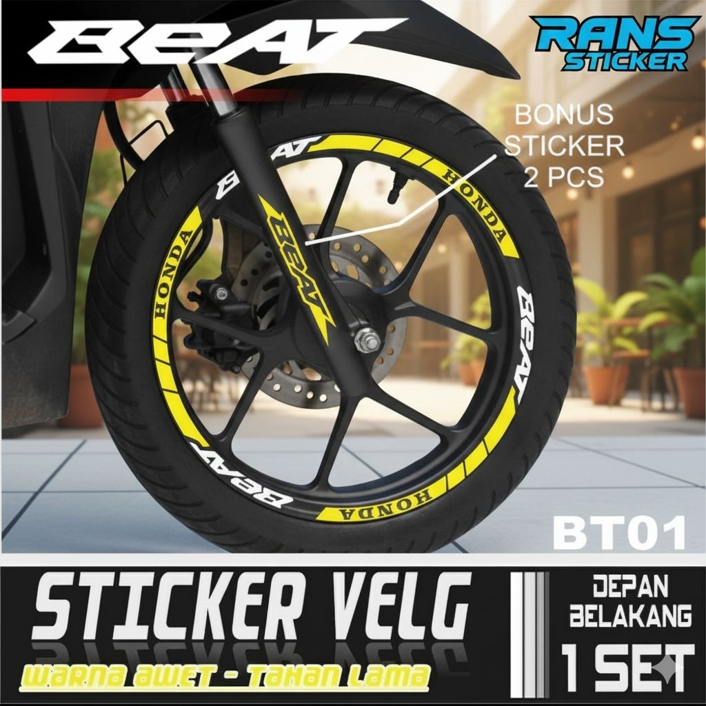 Sticker Cutting List Velg Beat Keren full set depan belakang