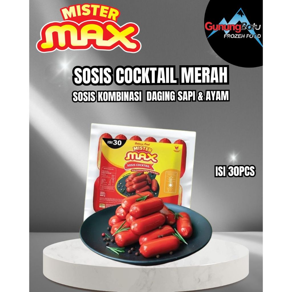 Jual MISTER MAX SOSIS COCKTAIL ISI 30/ SOSIS SAPI MERAH 500GR | Shopee ...
