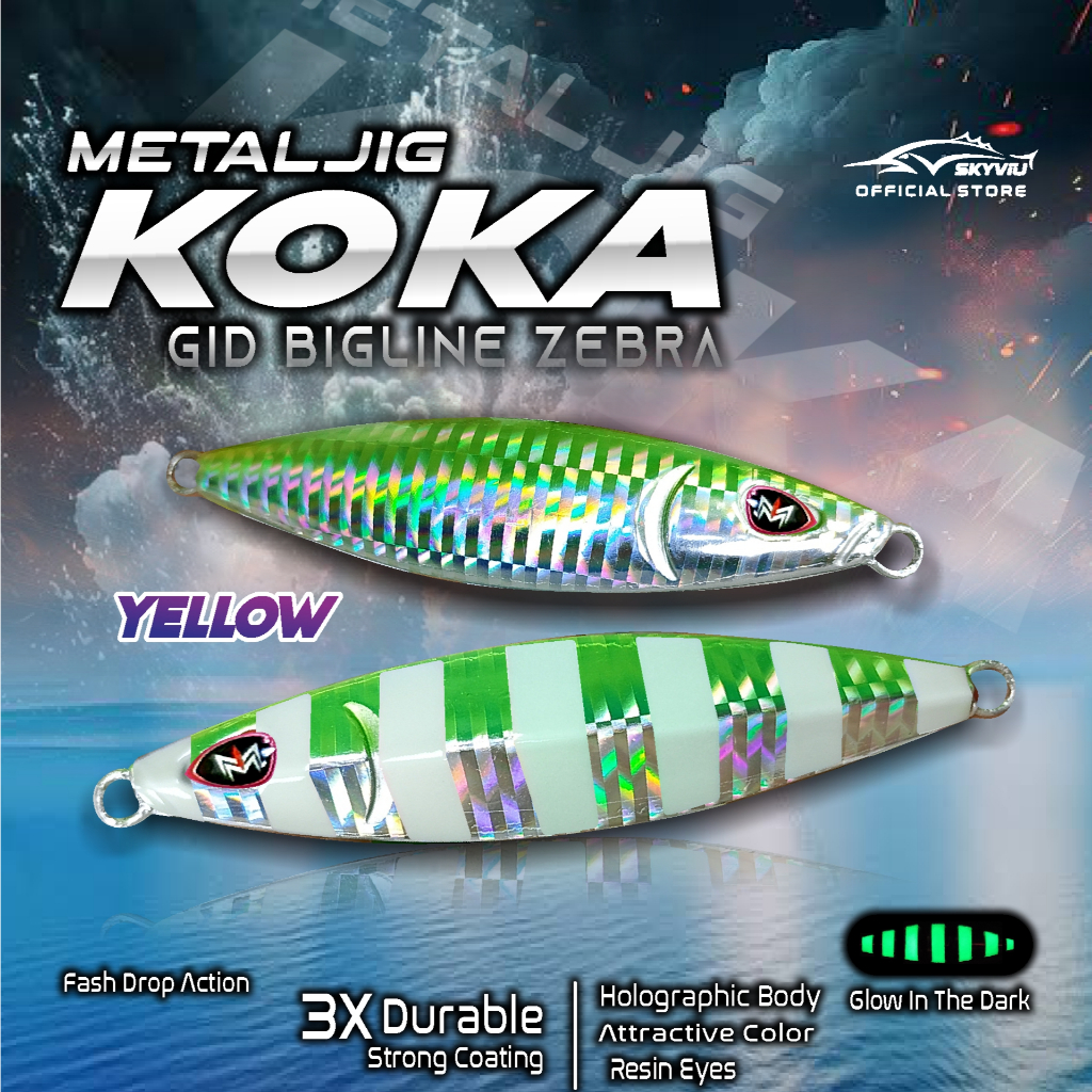 Owner GJL-60 Metal Jig - 2.1 Oz (60g) Fishing Lure, Keimura Zebra Smoke Edge Color - View #3