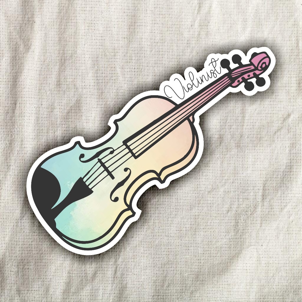 Jual Violin Sticker, Violinist Sticker, Instrument Decal, Waterproof ...