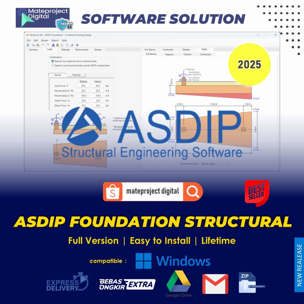 Jual ASDIP Foundation 2025 Full Version Software Structural Foundation ...