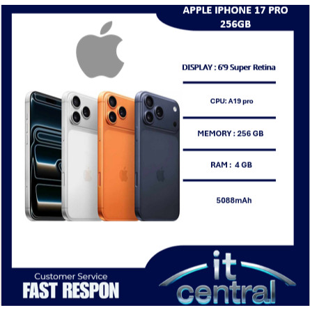 APPLE IPHONE 17 PRO 256GB COSMIC ORANGE GRS RSMI INDONESIA