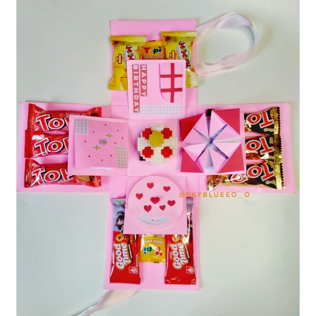Jual Explosion Box Snack Scrapbook Kado Gift Explosion Box Brick Kue ...