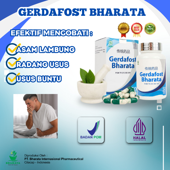 Gerdafost Bharata, Obat Usus Buntu, Radang Usus, Asam Lambung Paling Ampuh 100% Original