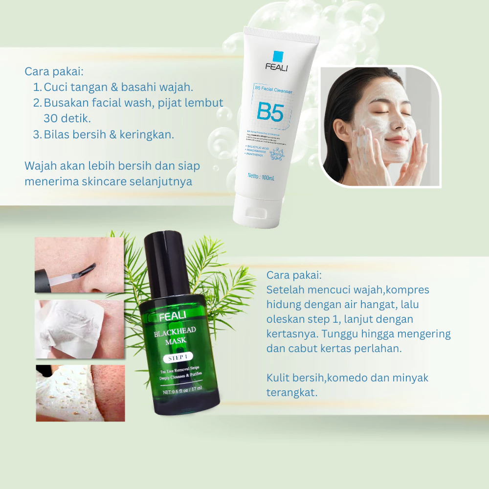 Wajah bersih dan glowing setelah menggunakan masker komedo Feali