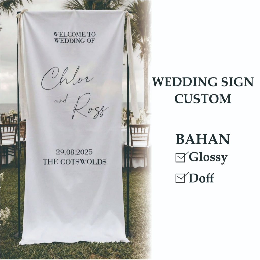 Jual Welcome Sign Wedding BAHAN KAIN Aesthetic | BISA Request Desain ...