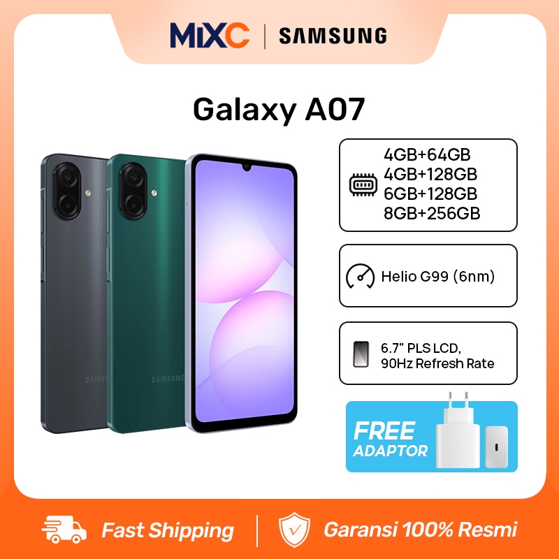 Official Samsung Galaxy A07 4+64GB/4+128GB/ 6+128GB/8+256GB | Samsung Galaxy A06 4+64GB/4+128GB/6+128GB Mediatek Helio G99,Camera 50MP ,5000mAh