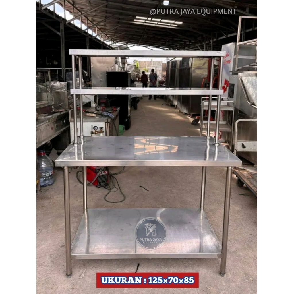 Jual WorkTable 2 Layer MBG Stainless Steel - Meja 2 Susun Plus 2 Rak ...