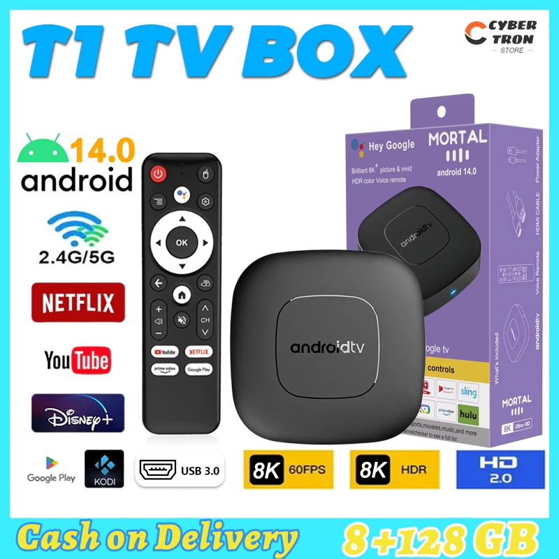 Jual Android Tv Box T1 ROM Android Box Android 14.0 8K Full HD Tv Box ...