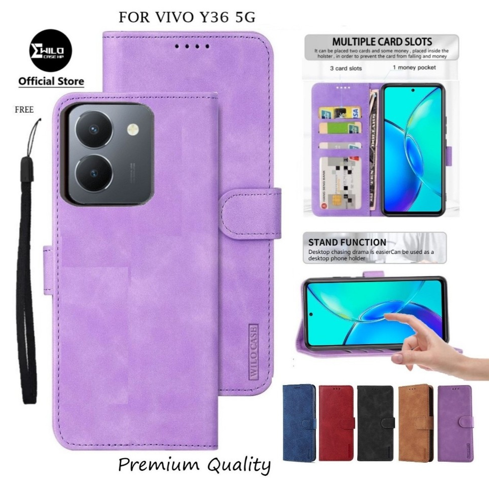EASSGU Custodia Per Vivo Y76 5G (6.58 Inches) Pelle PU Flip