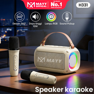 Jual Mayy official id 2MIC Speaker karaoke bluetooth 1 SET RGB Wireless ...