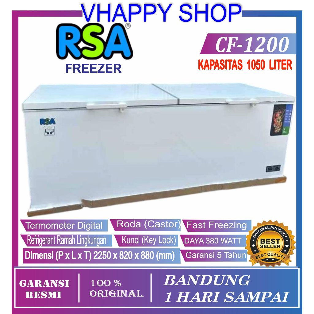 Jual RSA CF 1200 / AB 1200 CHEST FREEZER BOX 1200 L LEMARI PEMBEKU 1200 ...