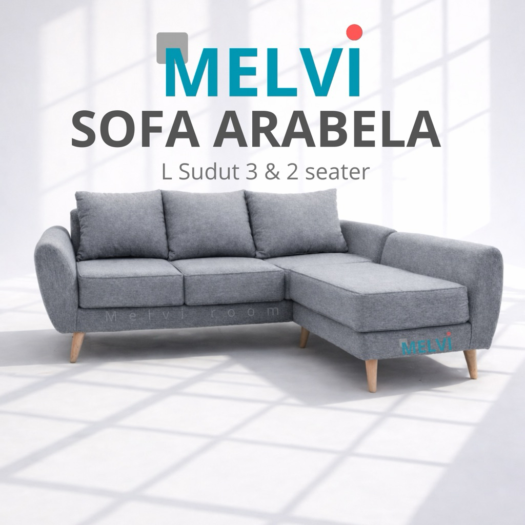 MELVI - Sofa Arabela Pre || Sofa L Sudut Retro