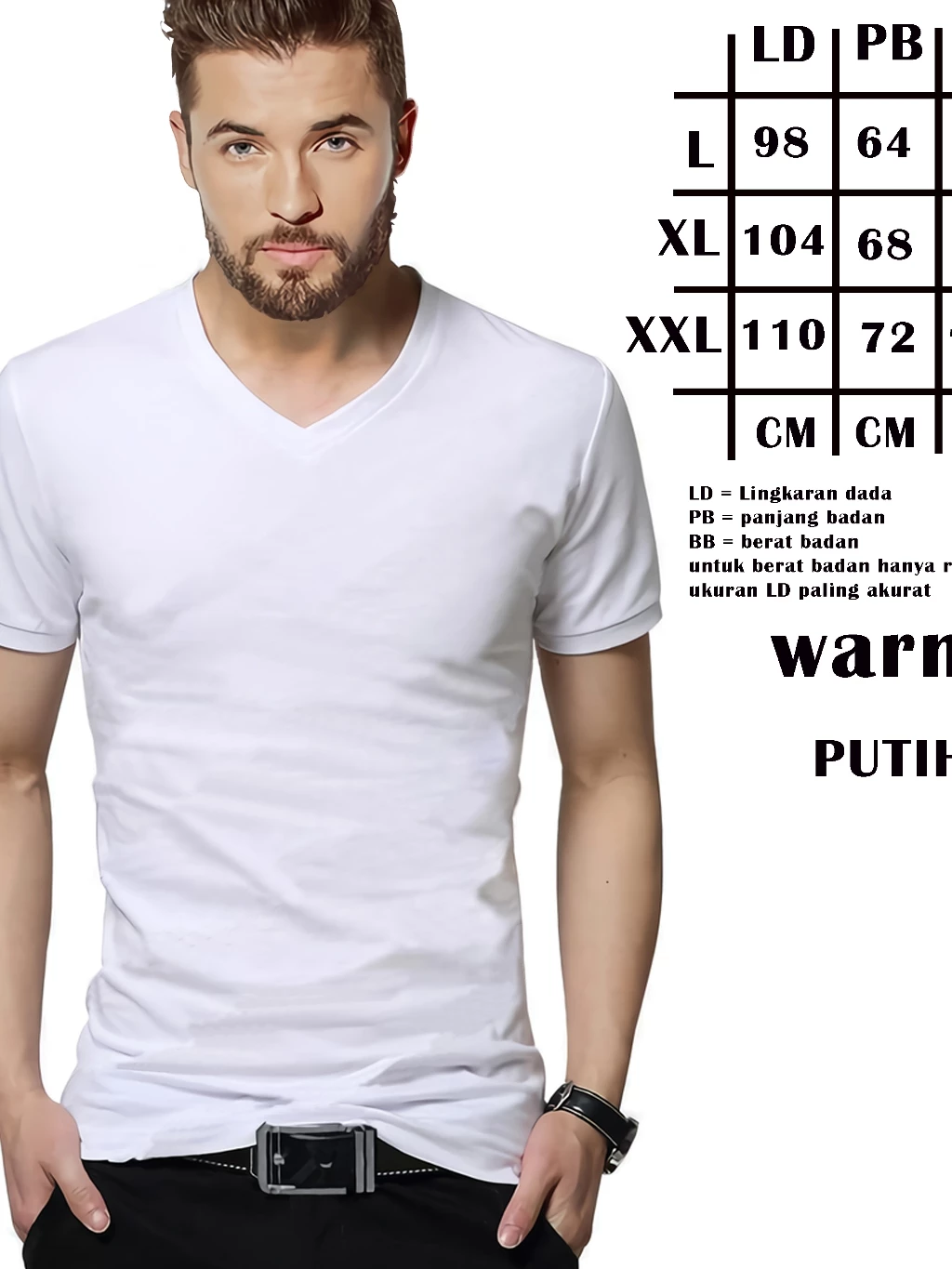 Go To Work kaos polos oblong kerah V-neck bahan tebal dan lembut warna hitam
