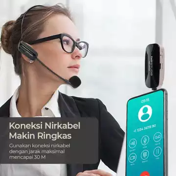 BARU TaffSTUDIO Mic Mikropon Bando Wireless LCD Mengajar Pemandu Imam Masjid Konten Kreator HX