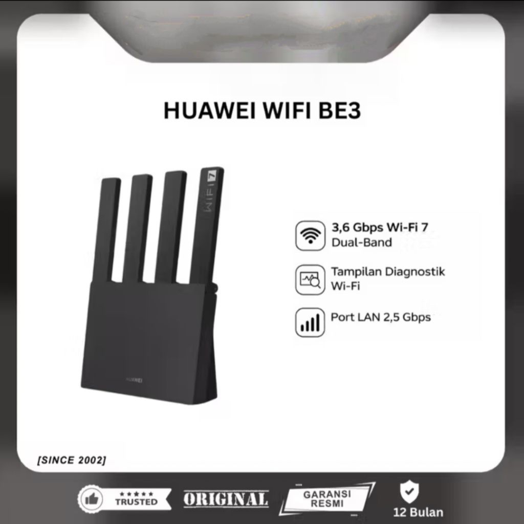 Jual Huawei WiFi BE3 Router 3.6 Gbps Dual-Band Wi-Fi 7 Visualized WiFi ...