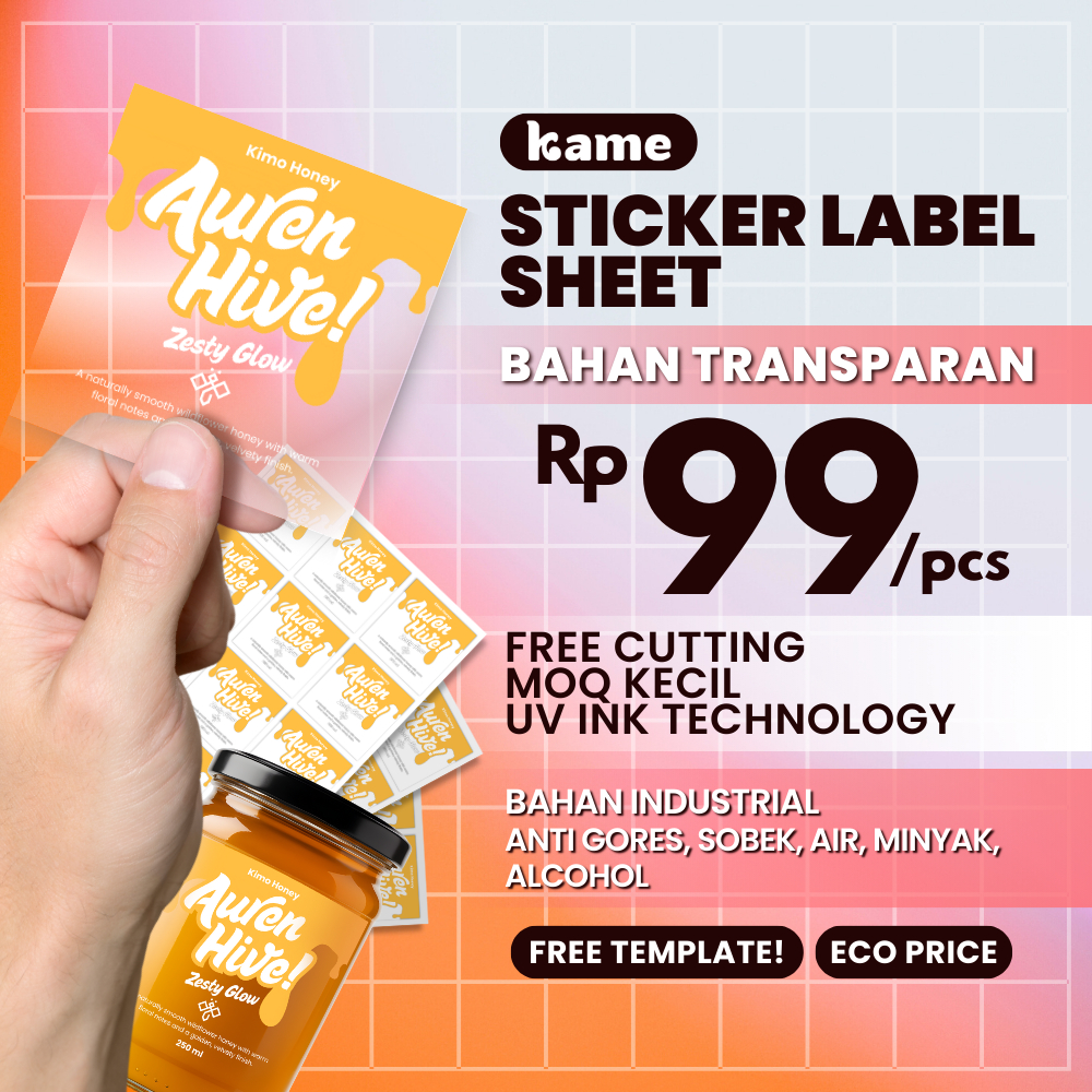 Jual Stiker Label Clear Sheet UV INK | Stiker Label Clear Transparan ...