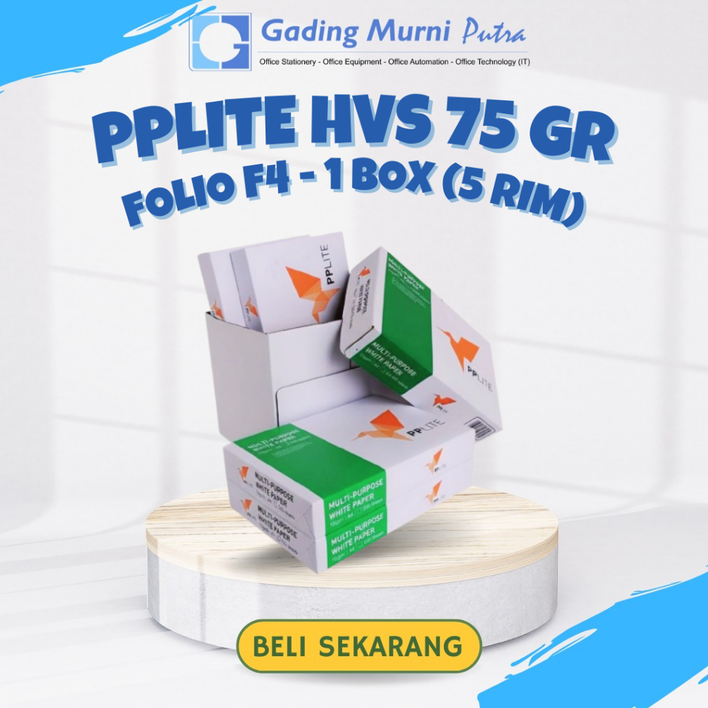 Jual (BISA INSTAN) PPLITE FOLIO Kertas Print HVS F4 FOLIO 75 Gsm 5 RIM ...