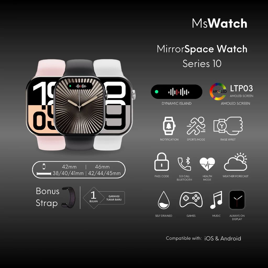Smart Watch By MirrorSpace! Watch 10 with Dynamic Island