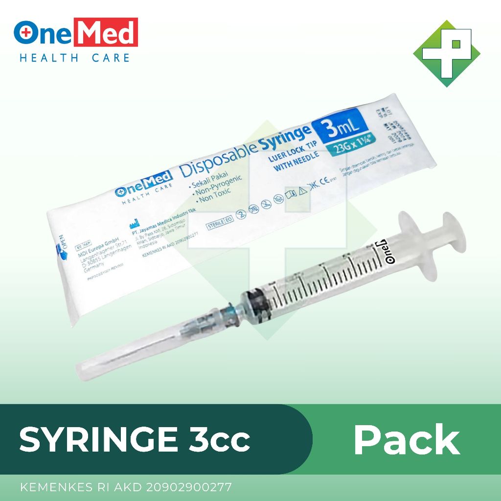 Jual Onemed - Spuit Syringe 3cc Needle 23G Pack | PENTALOGY | Shopee ...
