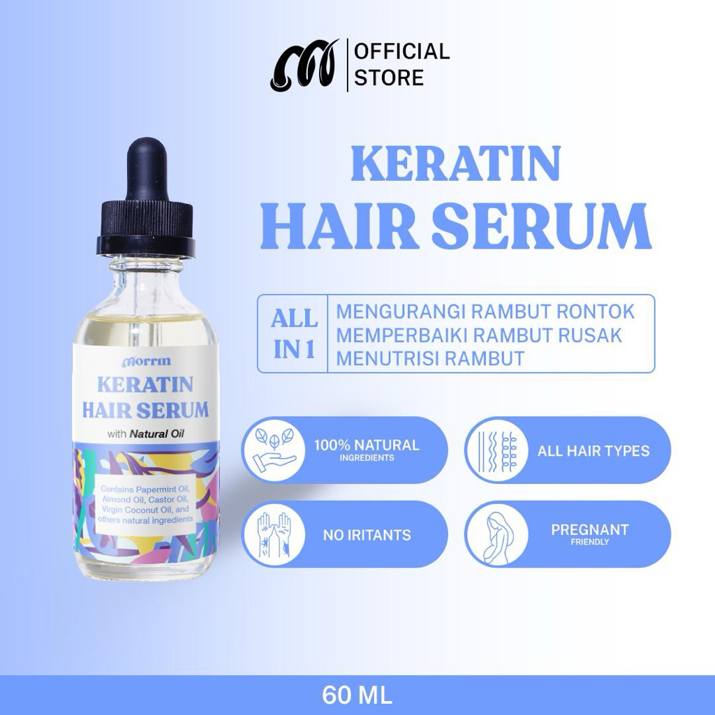 Jual Morrin Keratin Hair Serum Oil – Serum Anti Rontok, Anti Ketombe ...