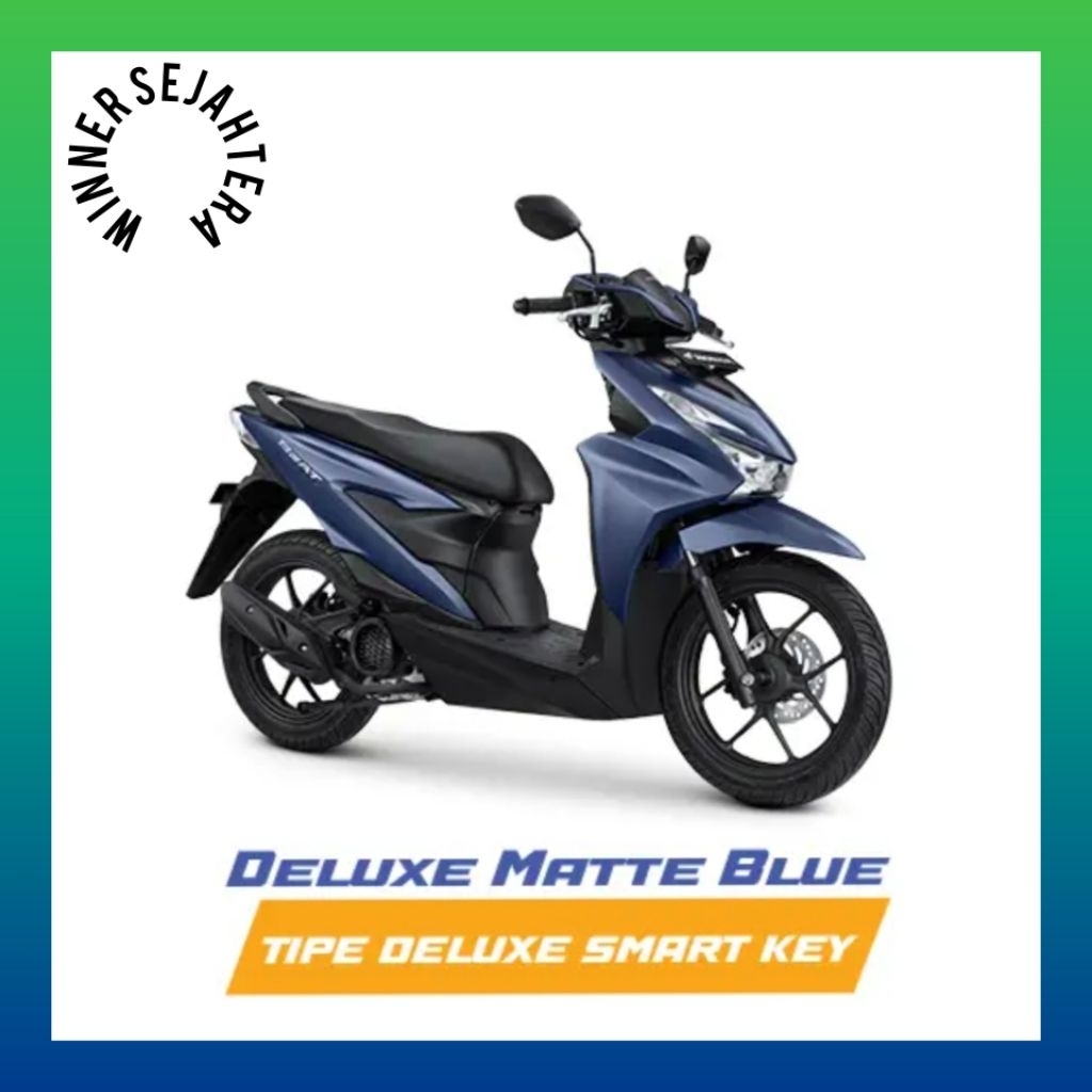 Jual Honda BeAT Deluxe Matte Blue Tipe Deluxe Smart Key Tahun 2026 ...