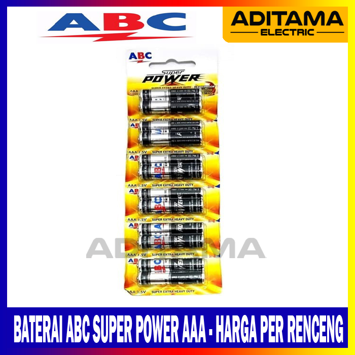 Jual BATERAI ABC SUPER POWER AAA A3 ABC BATTERY SUPER POWER AAA R03 A3 ...