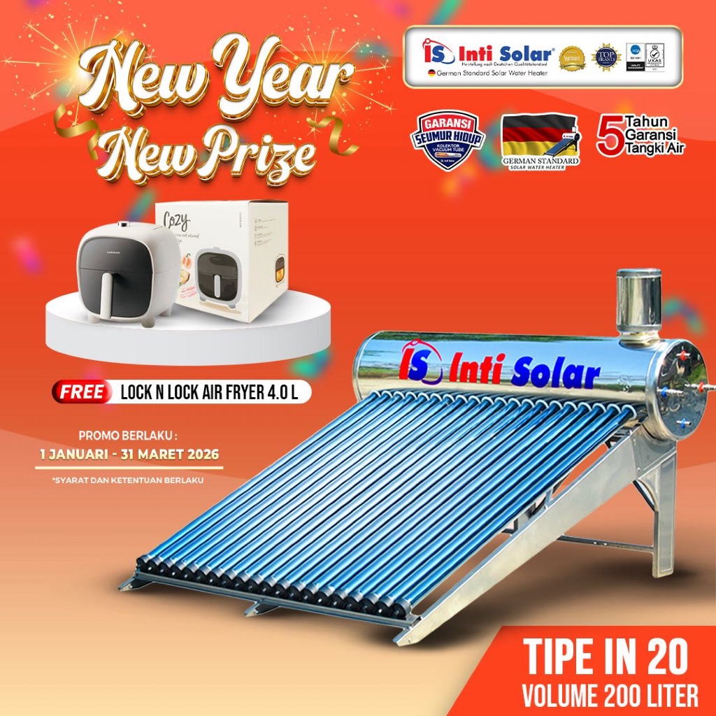 Jual Inti Solar Tipe IS 20 In - FULL Stainless Steel 200 Liter 4-6 ...