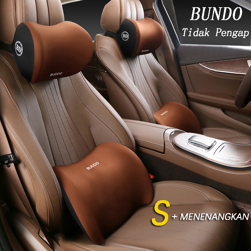 LATATL Bantal Mobil Mewah Sandaran Leher Punggung Big Memory Foam Kulit Premium Bantal Berkualitas Bantal Leher Mobil Sandaran Kepala Kursi Mobil Penumpang